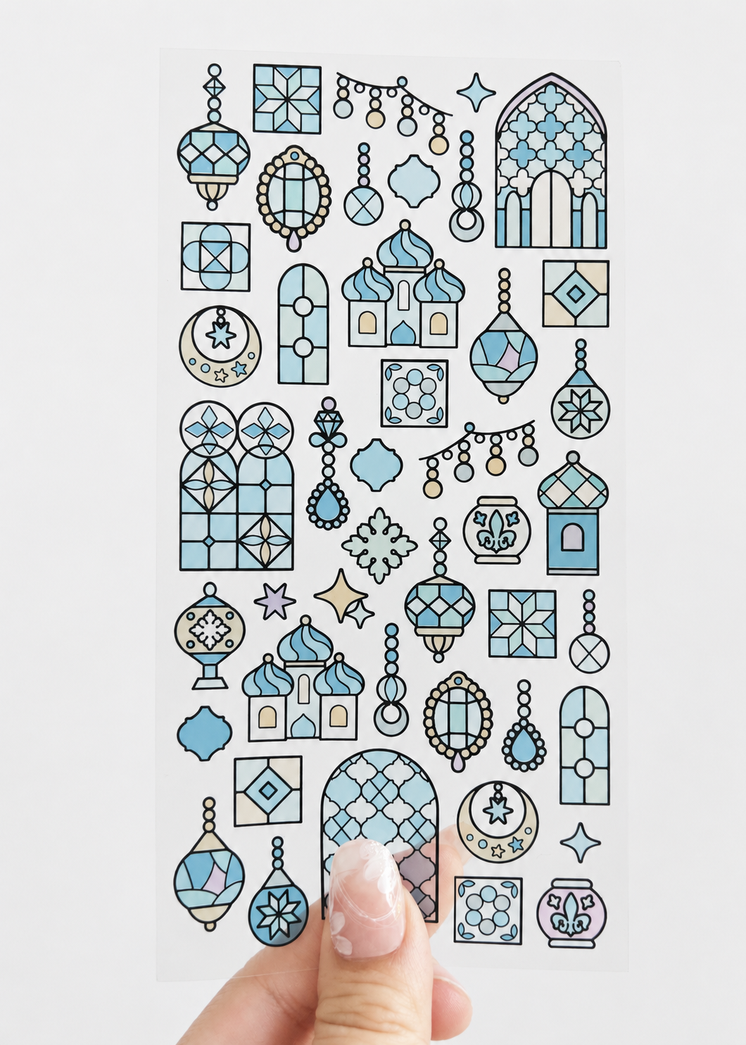 Stained Glass Seal Transparent Stickers - Blue