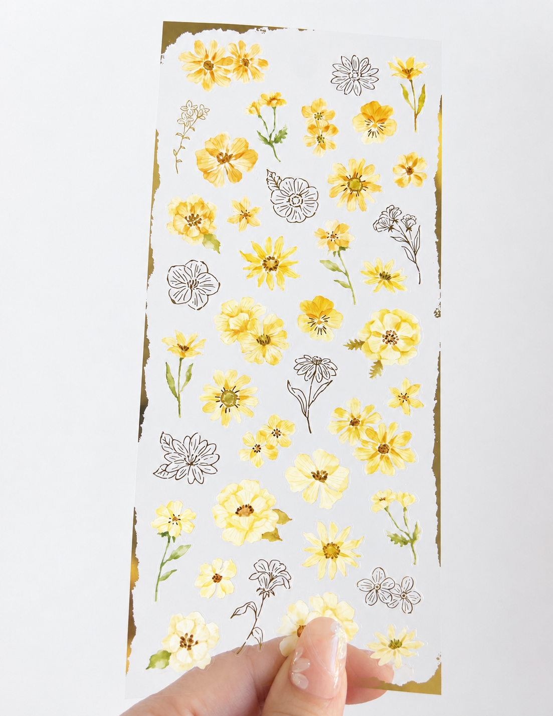 Balmy - Semi Transparent Golden Bloom Sticker Sheet