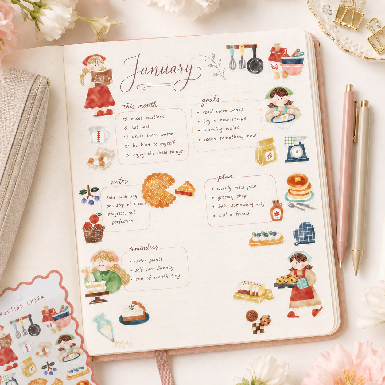 Mind Wave Routine Charm Stickers - Baking