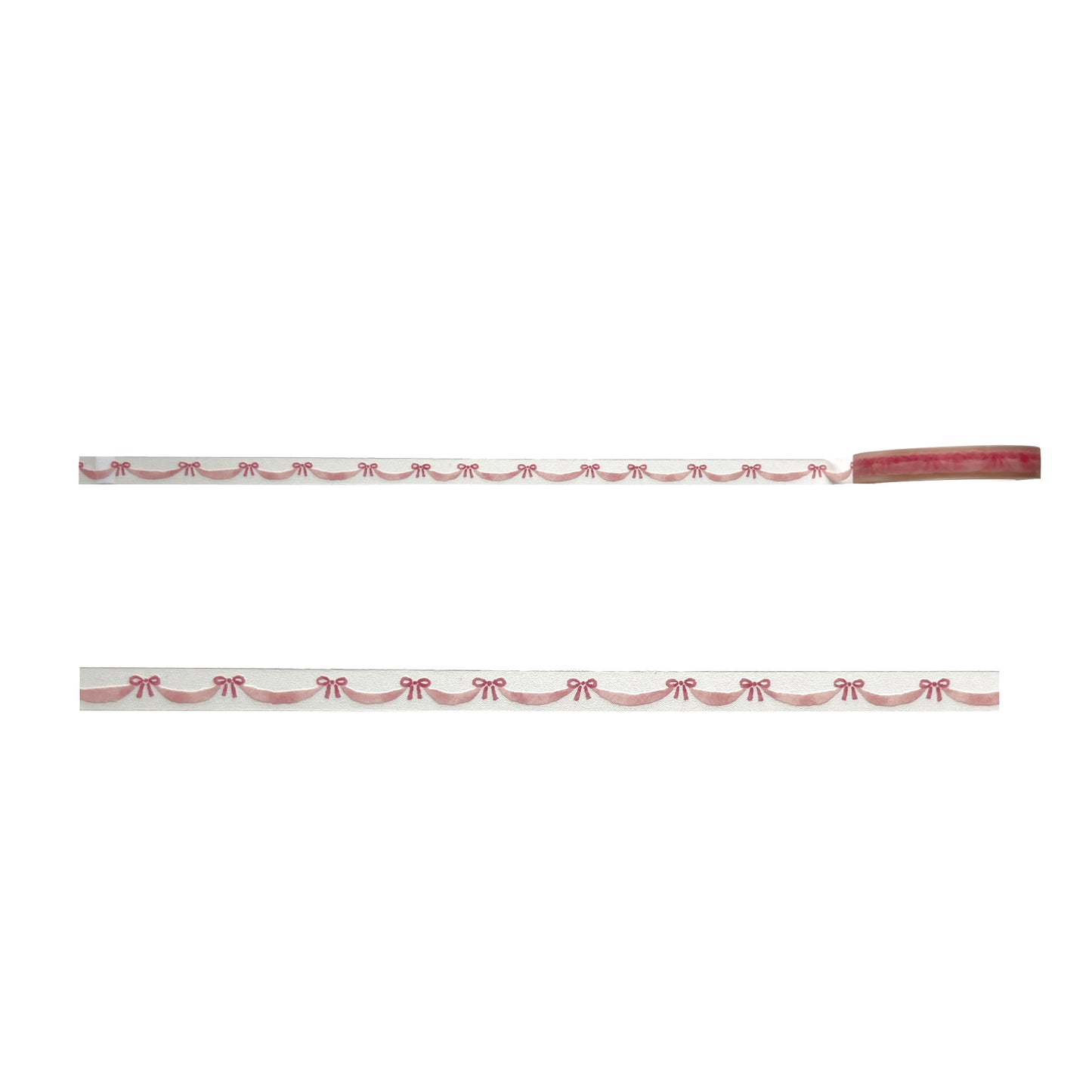 Clear Tape - Hokkori Pink Bows 7mm