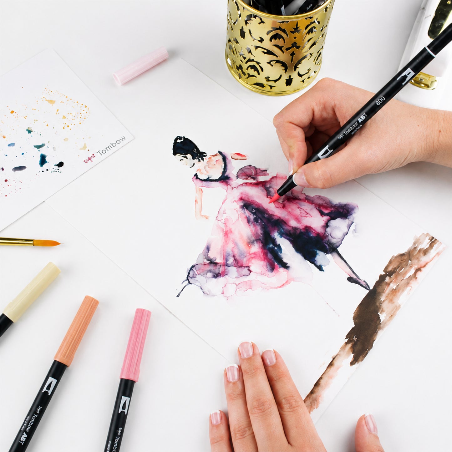Tombow ABT Dual Brush Pens Water Based Dye Ink - 12 Pieces Portrait