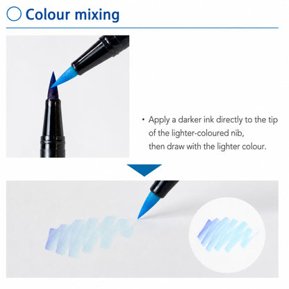 Tombow ABT Dual Brush Pens Water Based Dye Ink - 12 Pieces Pastel