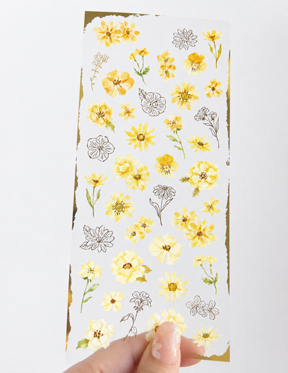Balmy - Semi Transparent Golden Bloom Sticker Sheet