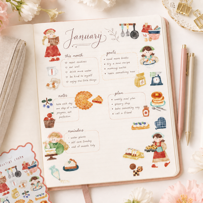 Mind Wave Routine Charm Stickers - Baking