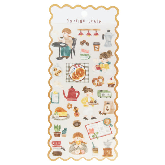 Mind Wave Routine Charm Stickers - Cafe