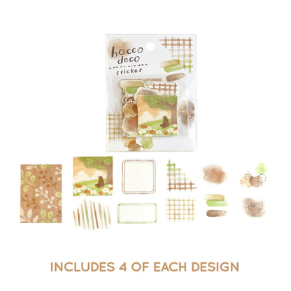 Mind Wave Hocco Deco Die Cut Washi Flake Sticker Bear in the Woods