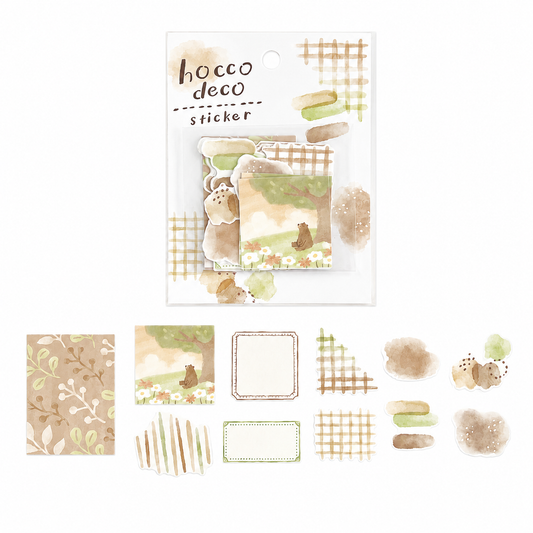 Mind Wave Hocco Deco Die Cut Washi Flake Sticker Bear in the Woods