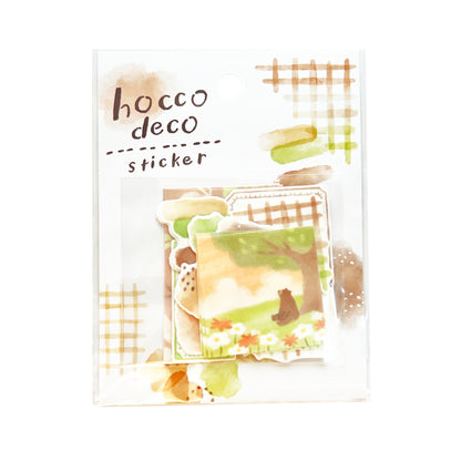Mind Wave Hocco Deco Die Cut Washi Flake Sticker Bear in the Woods