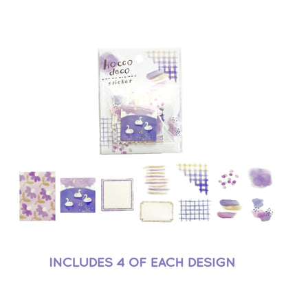 Mind Wave Hocco Deco Die Cut Washi Flake Sticker Swans in Purple