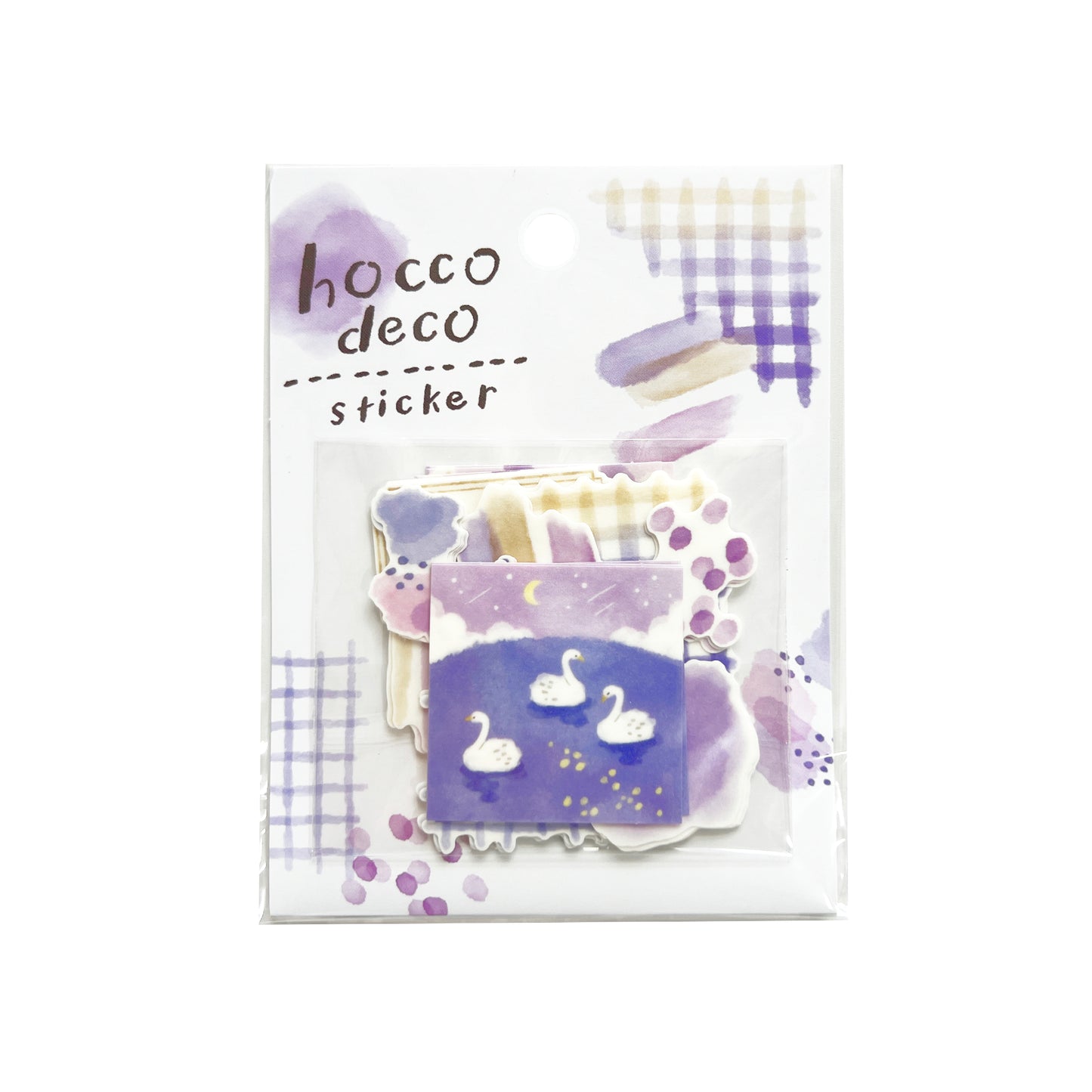 Mind Wave Hocco Deco Die Cut Washi Flake Sticker Swans in Purple