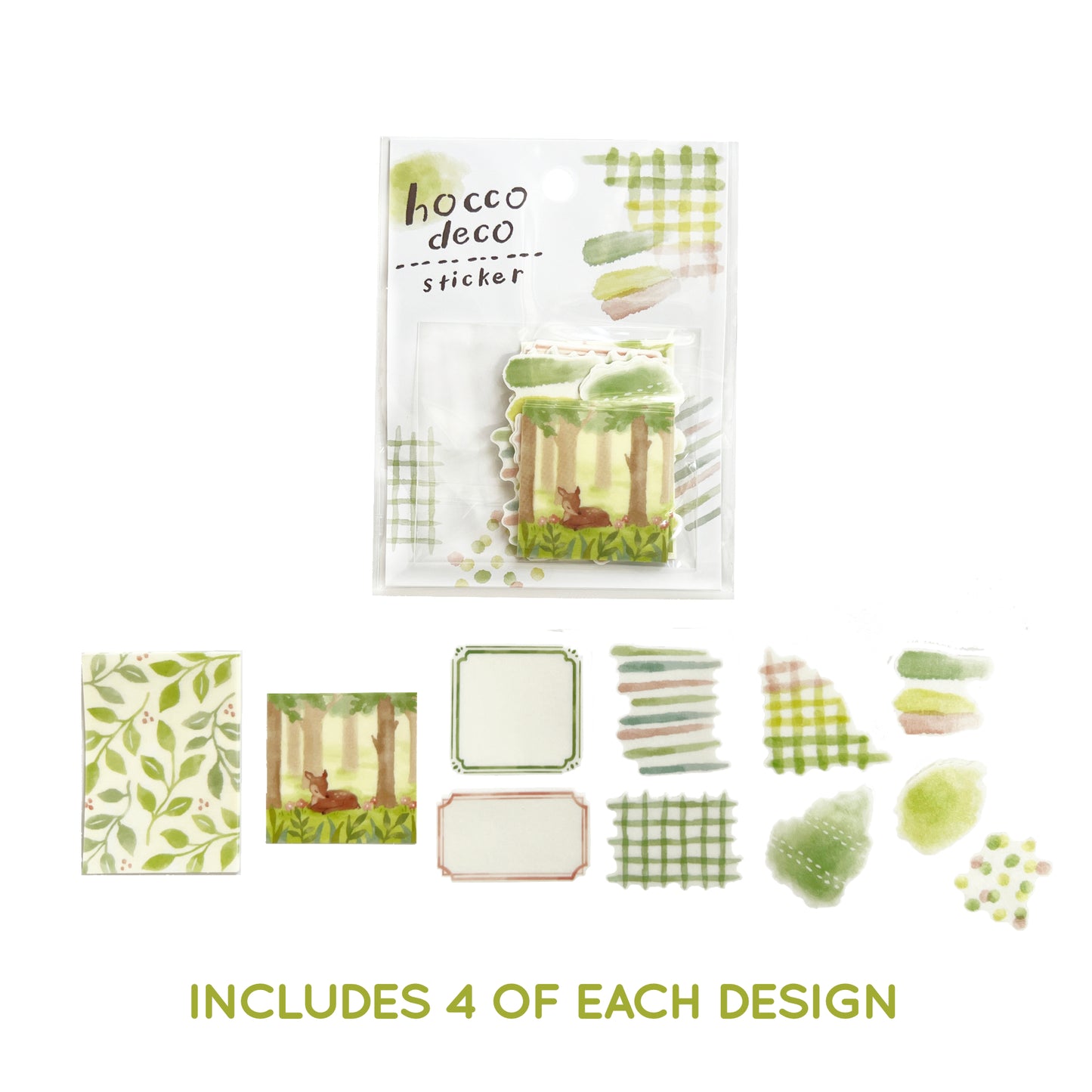 Mind Wave Hocco Deco Die Cut Washi Flake Sticker Deer in Field