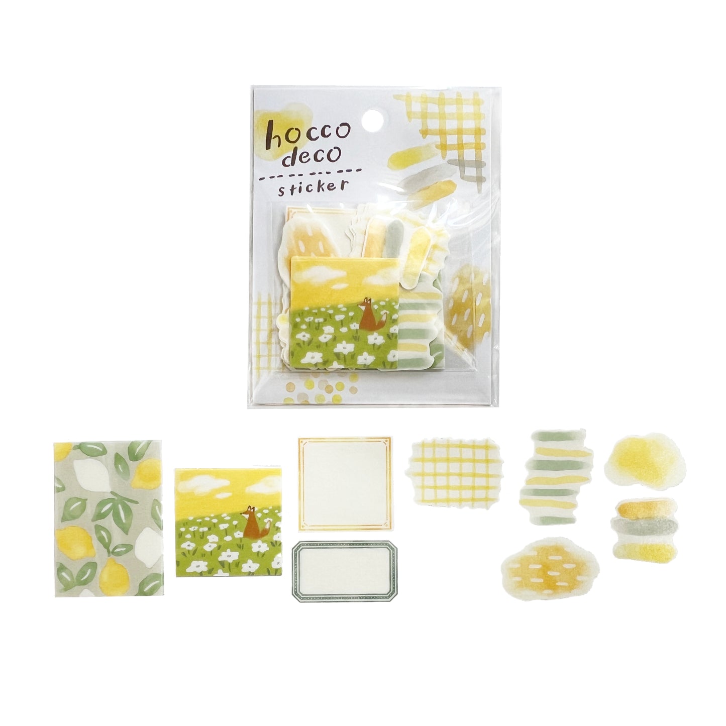 Mind Wave Hocco Deco Die Cut Washi Flake Sticker Fox in Field