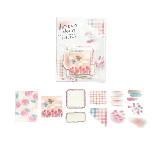 Mind Wave Hocco Deco Die Cut Washi Flake Sticker Birds and Tulips