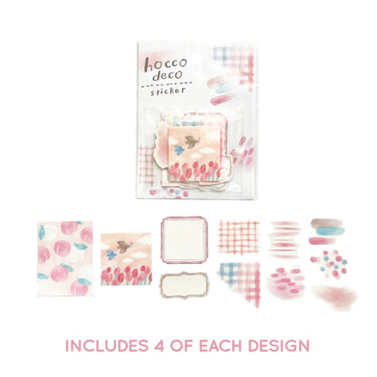 Mind Wave Hocco Deco Die Cut Washi Flake Sticker Birds and Tulips