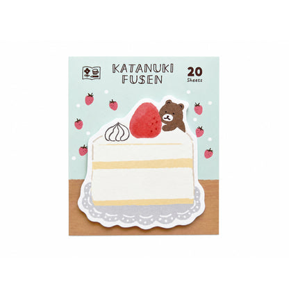 Furukawashiko Die Cut Bear with Cake Slice Sticky Notes