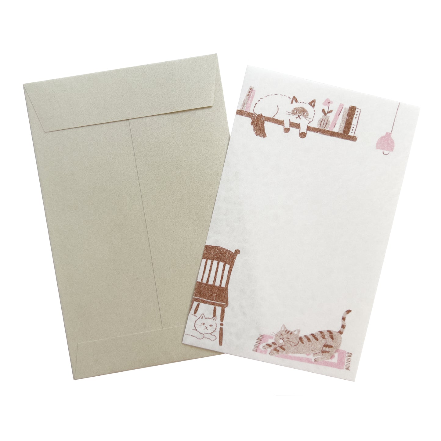 Furukawashiko Cat at Home Letter Set Japanese Mino Washi Paper