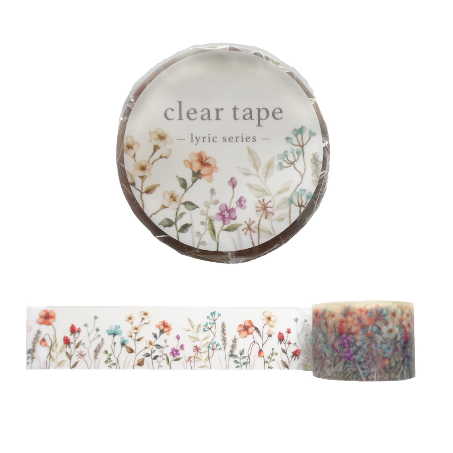 Mind Wave Lyric Series Clear Washi Tape - Flowers 30mm