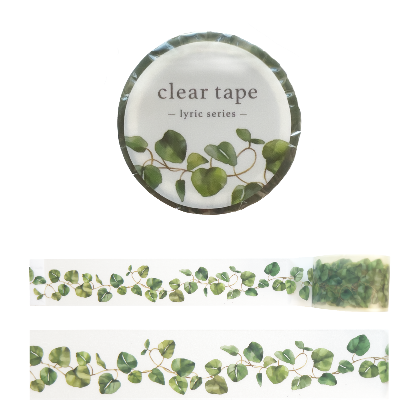 Mind Wave Lyric Series Clear Tape – Green Leaves 30mm