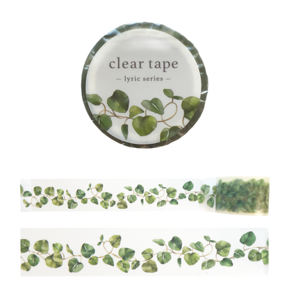 Mind Wave Lyric Series Clear Tape – Green Leaves 30mm