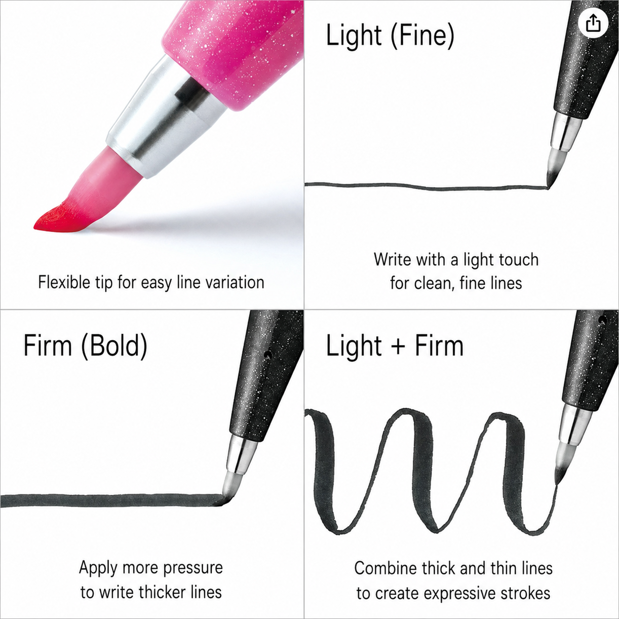 Pentel SES15C-24ST Brush Touch Sign Pen - Set of 24
