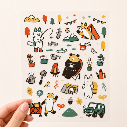 Cozyca x Masao Takahata Transparent Sticker - Fun Camping