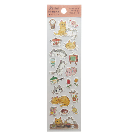 Nekorobi Stickers - Retro Japanese Cat