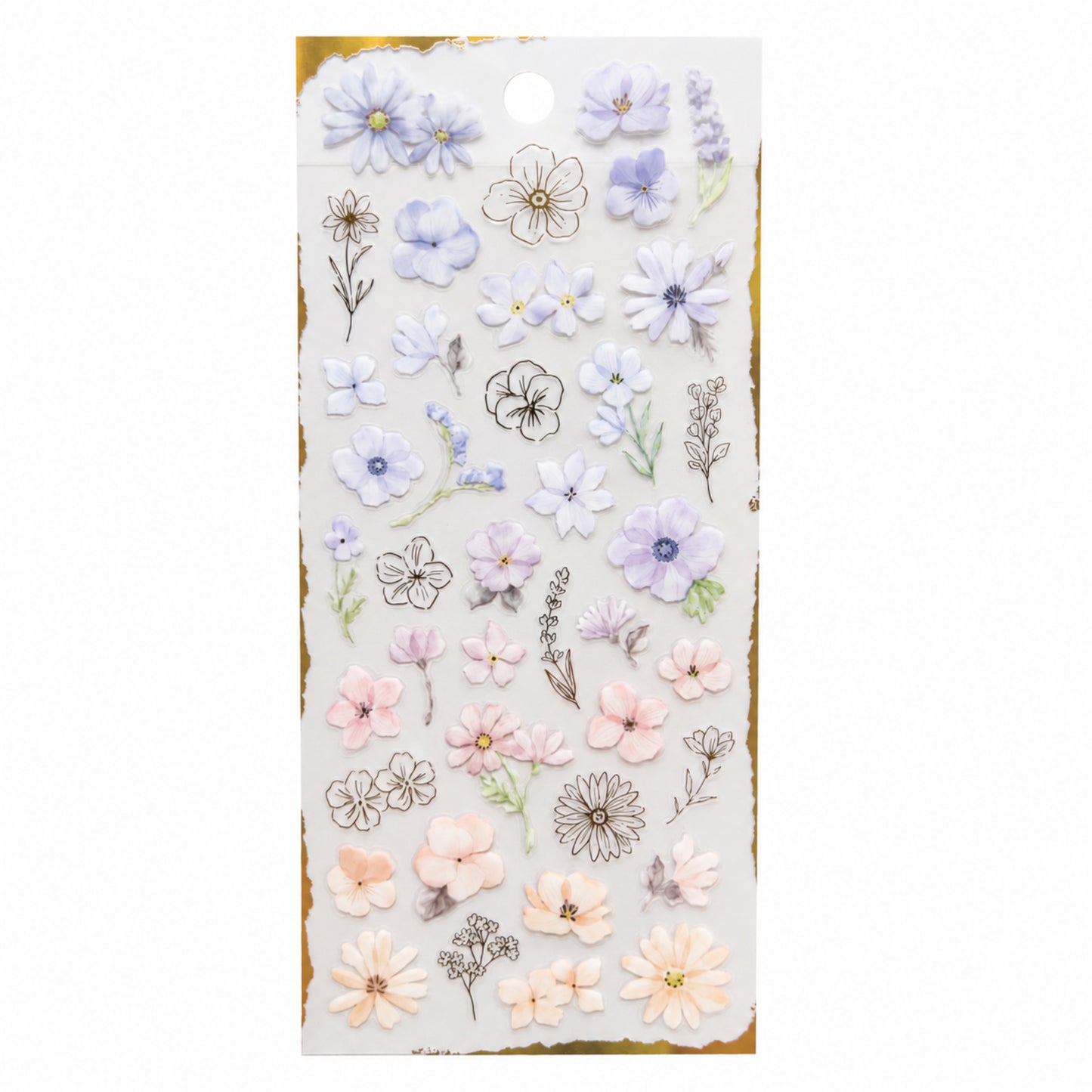 Balmy - Semi Transparent Lavender & Peach Bloom Stickers