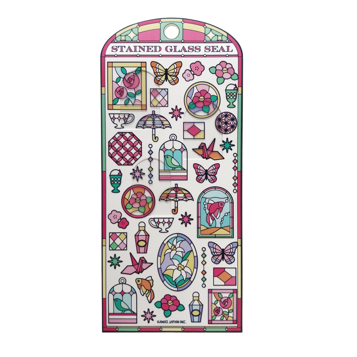 Stained Glass Seal Transparent Stickers - Red