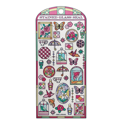Stained Glass Seal Transparent Stickers - Red