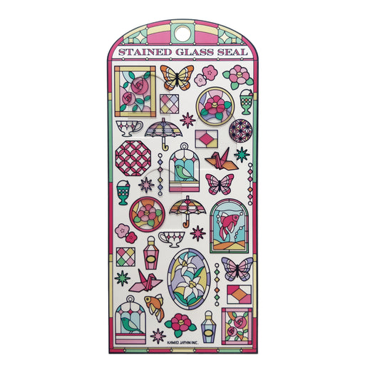 Stained Glass Seal Transparent Stickers - Red