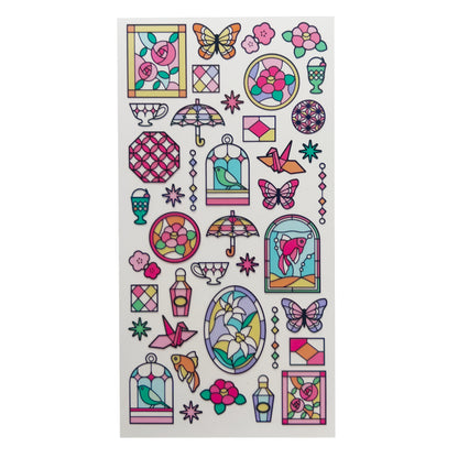 Stained Glass Seal Transparent Stickers - Red