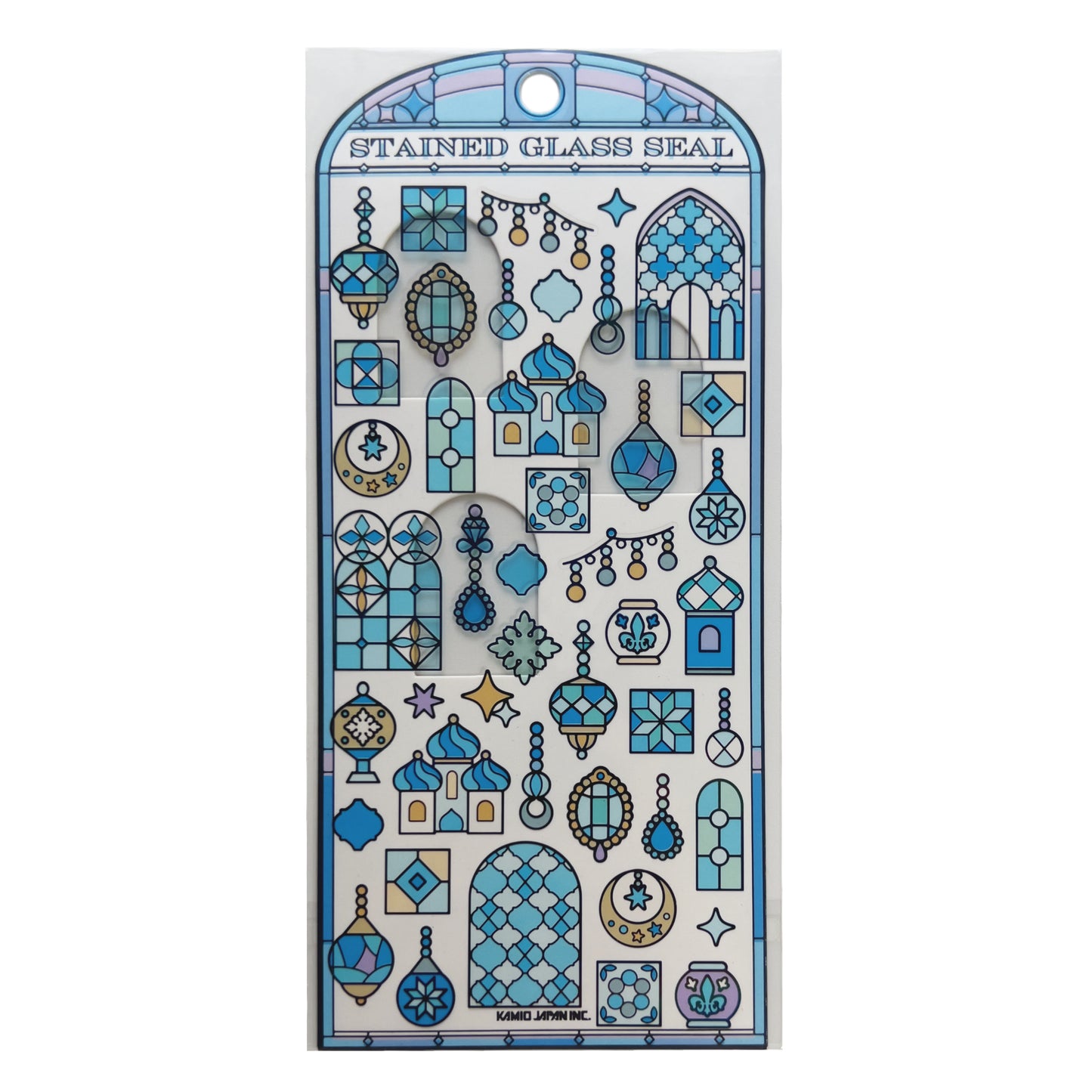 Stained Glass Seal Transparent Stickers - Blue