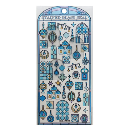 Stained Glass Seal Transparent Stickers - Blue
