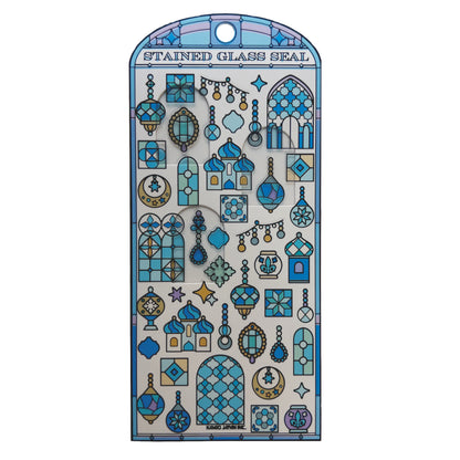 Stained Glass Seal Transparent Stickers - Blue