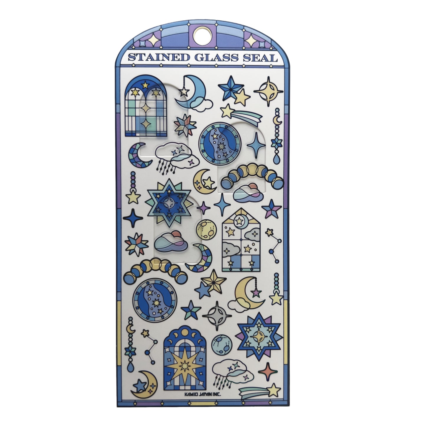 Stained Glass Seal Transparent Stickers - Celestial Blue