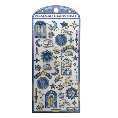 Stained Glass Seal Transparent Stickers - Celestial Blue