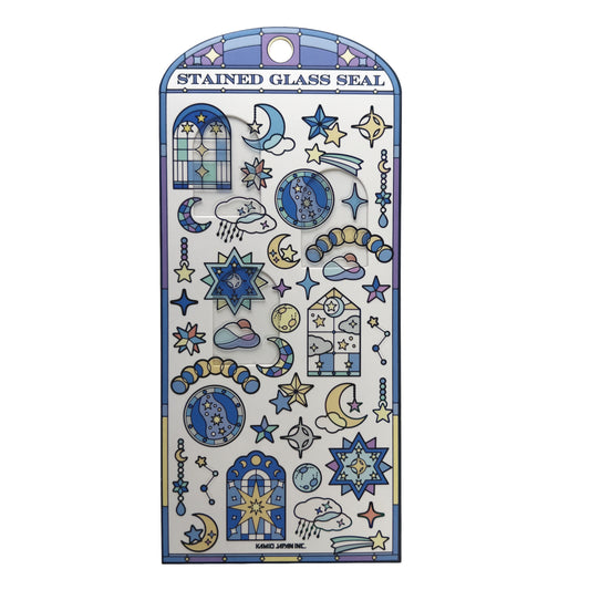 Stained Glass Seal Transparent Stickers - Celestial Blue
