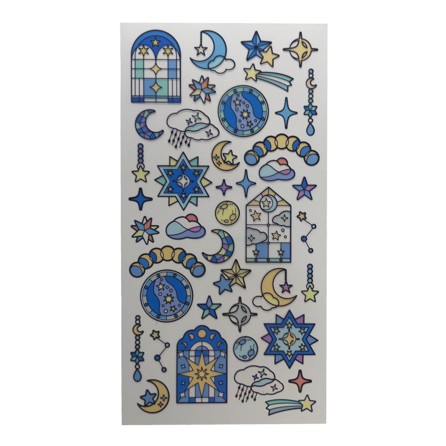Stained Glass Seal Transparent Stickers - Celestial Blue