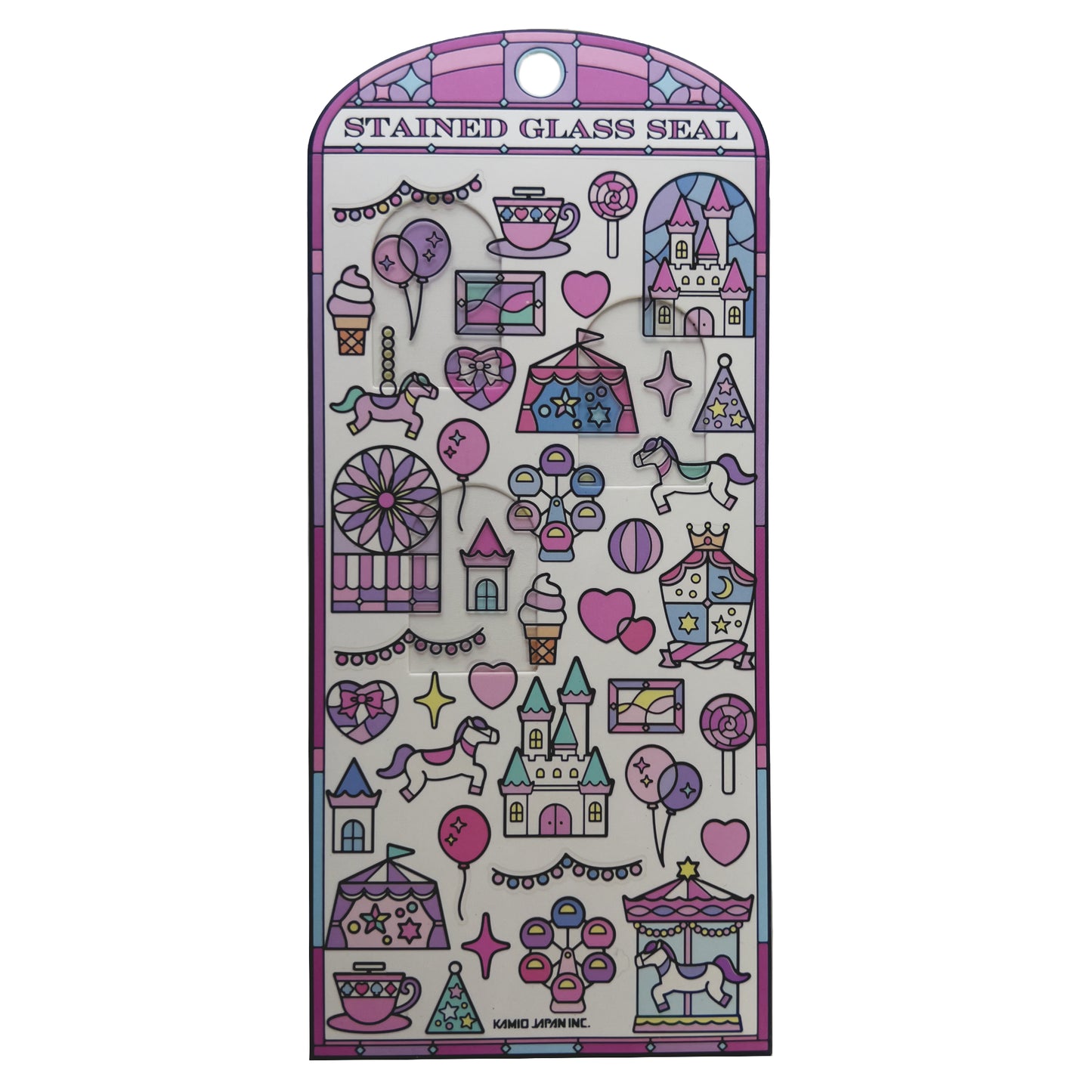 Stained Glass Seal Transparent Stickers - Pink Carnival