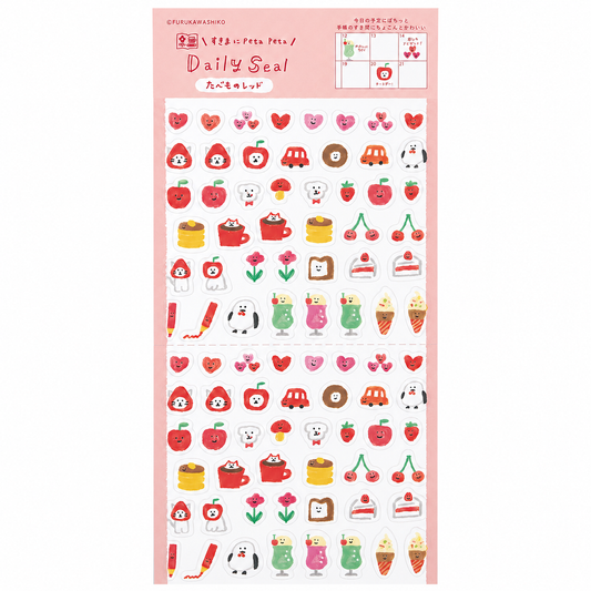 Daily Seal Transparent Stickers - Food in Red