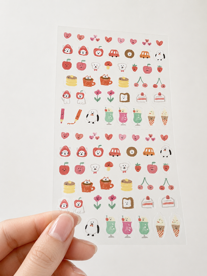 Daily Seal Transparent Stickers - Food in Red