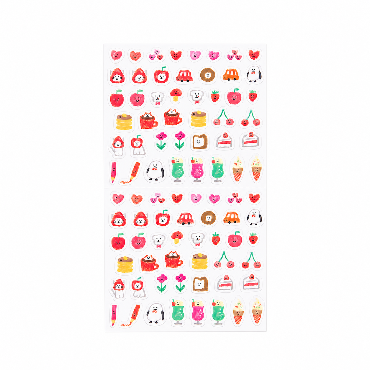 Daily Seal Transparent Stickers - Food in Red