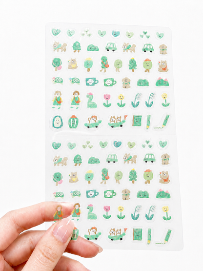Daily Seal Transparent Stickers - Outing in Green