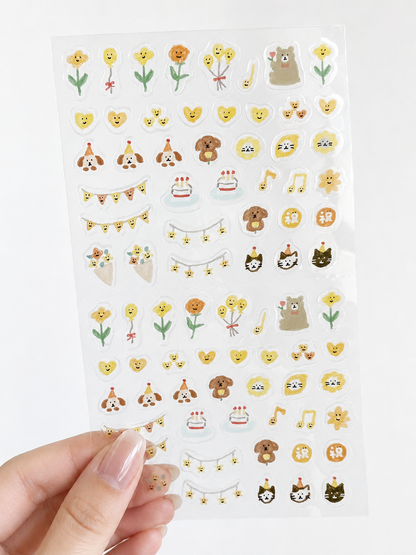 Daily Seal Transparent Stickers - Celebration in Yellow