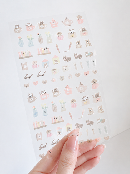 Daily Seal Transparent Stickers - Chill in Brown